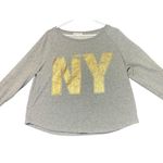Aeropostale Crewneck Sweatshirt Womens XL Grey Distressed Graphic NY Print Y2K Photo 1