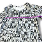 Max Mara S' linen shift dress Tunic Geometric Print Size Small 3/4 sleeve Photo 4