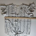 Sim & Sam  Womens Tie‎ Waist Striped Blouse Sz XL | Coastal Grandma Lightweight Photo 15