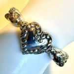 Brighton  Silver Heart Brown Woven Leather Bracelet Photo 0