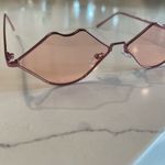 Pink Lip Shaped Frames Novelty Retro Rave Festival Fashion Sunglasses Photo 4
