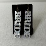White Sparkle Bride Dangle Earrings Photo 1