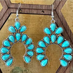 Faux turquoise squash blossom design earrings Blue Photo 0