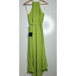 Lulus NWT Bright Expression Lime Green Faux-Wrap Ruffled Midi Dress Small Photo 4