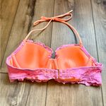 Victoria's Secret Victoria’s Secret Pink/Coral Lace Overlay Bikini Top | Halter | EUC | 34B Photo 3
