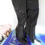 Womens Faux Leather Snake Skin 4" Heel Boots 5.5M Black Size 5.5 Photo 1