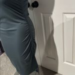 Zella  athletic ruched‎ midi dress with removable cups size L slate blue color Photo 1