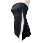 Anthropologie Maeve x  Asymmetrical Zipper Tube Top Black/Noir Size Large Photo 5