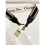 Christian Dior Embroidery Adjustable Shoulder Bag Strap with Ring Black/White Photo 2