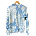Studio Park Sweater Women Size XS Blue White Knit Floral Icy Blue Preppy QVC Photo 1