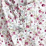 Bit & Bridle  100% Cotton Floral Elastic Cuff Sleeves Button Detail Top Size 3X Photo 4