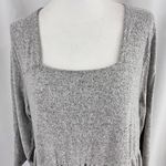 Kim And Cami New  Square Neck Babydoll Soft Knit Sweater Heather Grey Photo 2
