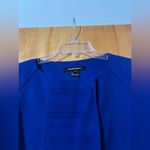 Ellen Tracy  Wool Angora Blend Blazer Jacket Bow Sleeve Blue Petite Size 12 12P Photo 2