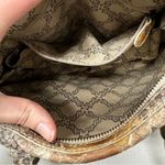 Forth & Towne Tan Calf Leather Snake Print Satchel Handbag Purse Womens Luxury Photo 1