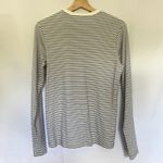 Uniqlo white black striped crewneck sweater women's size large cotton rayon top Photo 5