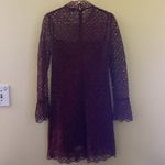Sandro  NWOT Helian Lace Long Sleeve Bordeaux Dress Size 38 Photo 4
