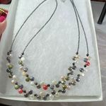 Lia Sophia  multi strand flat faux pearl hematite necklace. Photo 1