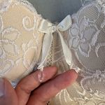 Vintage Black Fuchsia Secret Lace Floral Cream Lace Corset Bustier Lingerie Top White Size 34 D Photo 5