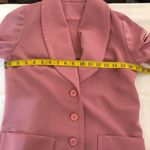 1990s Barbie Pink fitted blazer large lapel curved peter pan collar front pockets long sleeve Photo 2