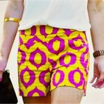 Anthropologie 'Cartonnier' Tailored Remy Shorts Hot Pink Yellow Green sz 4 Photo 2