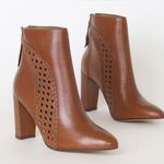 Matisse Tan Braided Cutout Leather Ankle Boot Heel Size 6.5 Photo 1