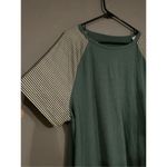 Boutique  Green White Short Sleeve Top With Pockets Size 2XL NWOT Photo 3