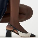 J.Crew  Layne Spanish Canvas Leather Cap Toe Heels Size 7.5 Photo 11