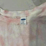 Old Navy  Luxe Pink White Tie Dye Crewneck T Shirt Casual Loungewear Womens Small Photo 2