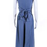 L'ATISTE NWT  Womens Crepe Sleeveless Tie Front Wide Leg Jumpsuit Blue Size M Photo 3
