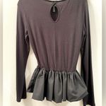 Shelly Black Long Sleeve Peplum Bubble Top Size M Photo 2