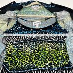 Joseph Ribkoff  Twin Set Full Zip Jacket Camisole Tank Top SZ 12 Black Green Blue Photo 6