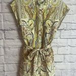 Stile Collection Women’s Earthy Boho Belted Linen Blend Romper Size Small Photo 3
