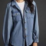 Pilcro  Anthropologie Blue Chambray Shacket Cotton Shirt/Jacket Size Small Photo 0
