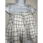 fab'rik  Plaid Cotton Spaghetti Strap Cropped Ruffle Cottagecore Top Size Small Photo 1