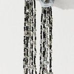 Free People  Bohemian Shell Beaded Ocean Eyes Dangle Earrings Black Pearl NWT Photo 0