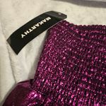 MAKARTHY High Waisted Metallic Purple Shorts Elastic Waist Shiny Sparkly Rave Size XL Photo 1