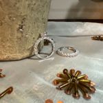 2pcs Women'S Set Ring with 6 Claw Setting Round Synthetic Zirconia Silver Photo 4