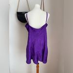 Adonna Vintage  Purple Floral Satin Nightgown, Size Large Photo 2