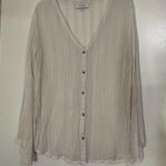L'Academie chiffon sheer button down shimmer top size Medium Photo 0