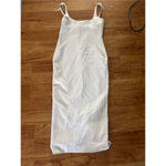 ZARA  sexy white long dress size medium stretch with cutout on the back Photo 6