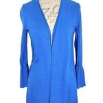 Talbots Womens Open Cardigan Knit Blue Sz Small Spring Easter Flared Slit Sleeve Photo 0