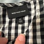 Who What Wear  women's size medium black and white checkered blouse with … Photo 4