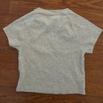 Aerie Rib-Knit Cropped T-Shirt Baby Tee Size Medium Coffe Print Photo 9
