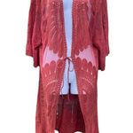 Style Apparel Rust lace/ sheer kimono duster Red Photo 1