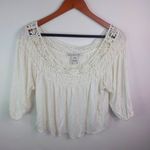 American Rag  L White Boho Crop Top Photo 0