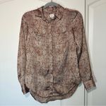 A New Day  Snakeskin Button Down‎ Silky Blouse Size: XS Photo 1