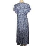 MADISON blue floral maxi dress with short flutter sleeves size small Photo 4