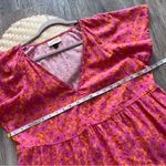 Universal Threads Universal‎ thread pink orange floral linen babydoll mini dress Photo 3