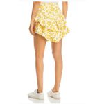 Mother The Ruffle Dyed Denim Skirt Floral Leopard Size 27 New‎ with Tags Yellow Photo 3