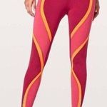 Lululemon Wild Twist 7/8 Tight *25” $118 Ruby Red Fuschia Pink Vivid Amber Photo 2